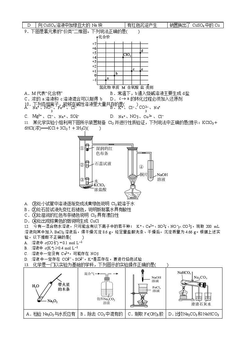 四川省内江市威远中学2025-2026学年高一上学期12月考试化学试卷第2页