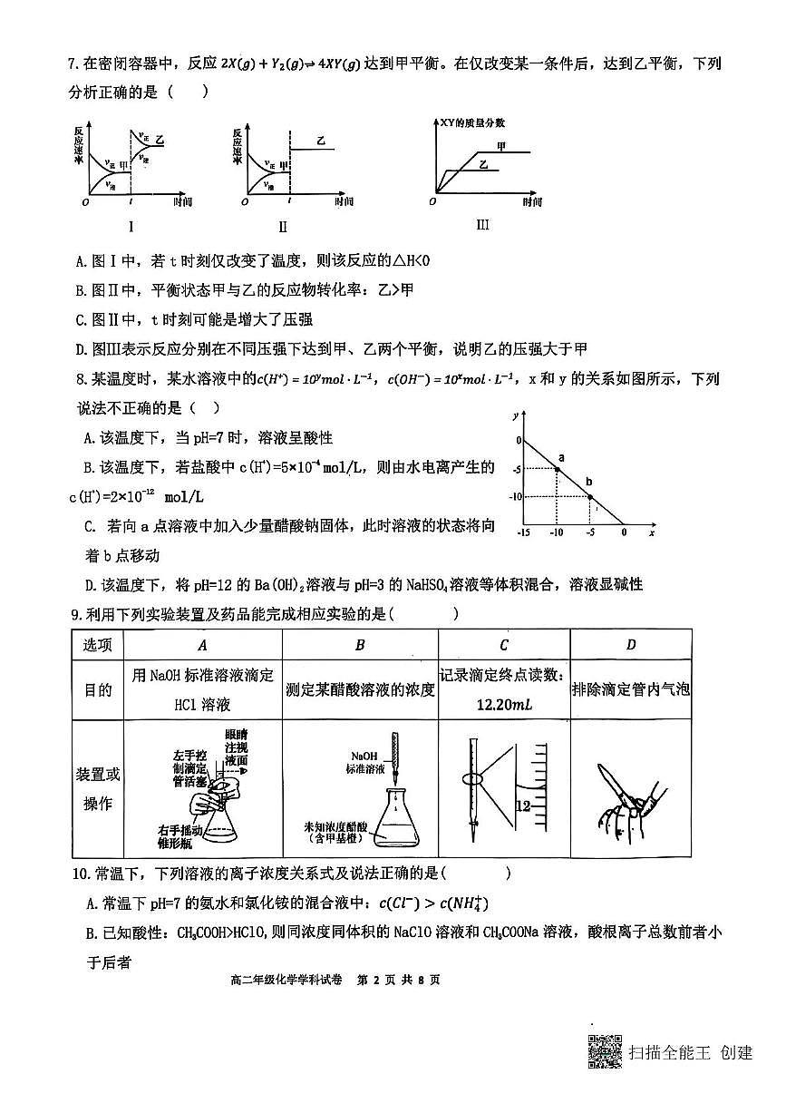 黑龙江省龙东十校联盟2025-2026学年高二上学期期中考试-化学试题含答案第2页