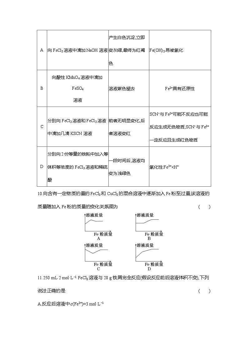 高一化学（人教版）必修一试题阶段质量检测（3）铁金属材料（Word版附解析）第3页