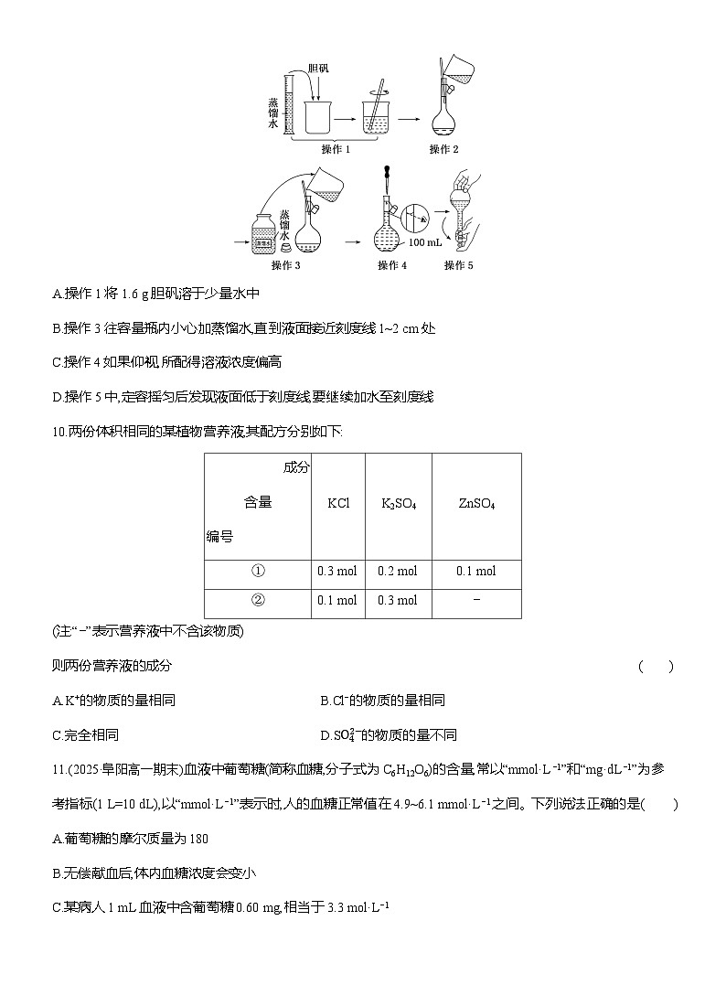 高一化学（人教版）必修一试题课时跟踪检测（19）物质的量浓度及其溶液的配制（Word版附解析）第3页