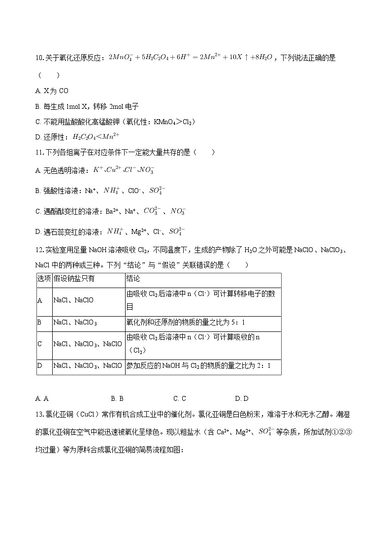 2025-2026学年黑龙江省龙东十校联盟高一（上）期中化学试卷-自定义类型第3页
