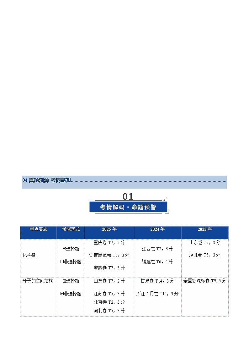 高考化学一轮复习-分子结构与性质、化学键（复习讲义）（全国通用）（原卷版）第3页