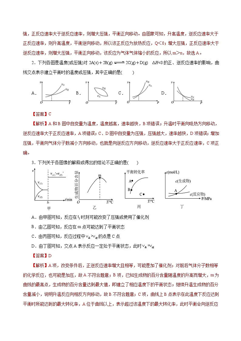 高考化学一轮复习-化学反应速率与化学平衡图像（专项训练）（全国通用）（解析版）第2页