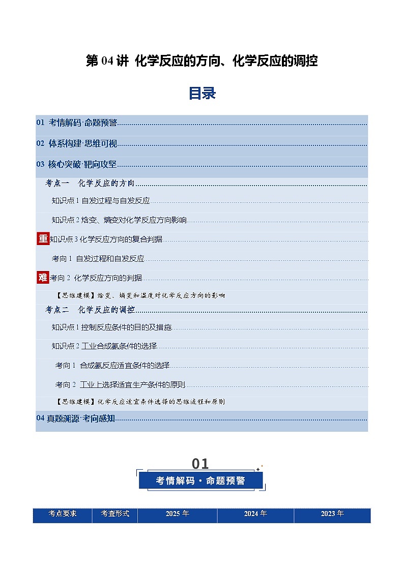 高考化学一轮复习-化学反应的方向、化学反应的调控（复习讲义）（全国通用）（解析版）第1页