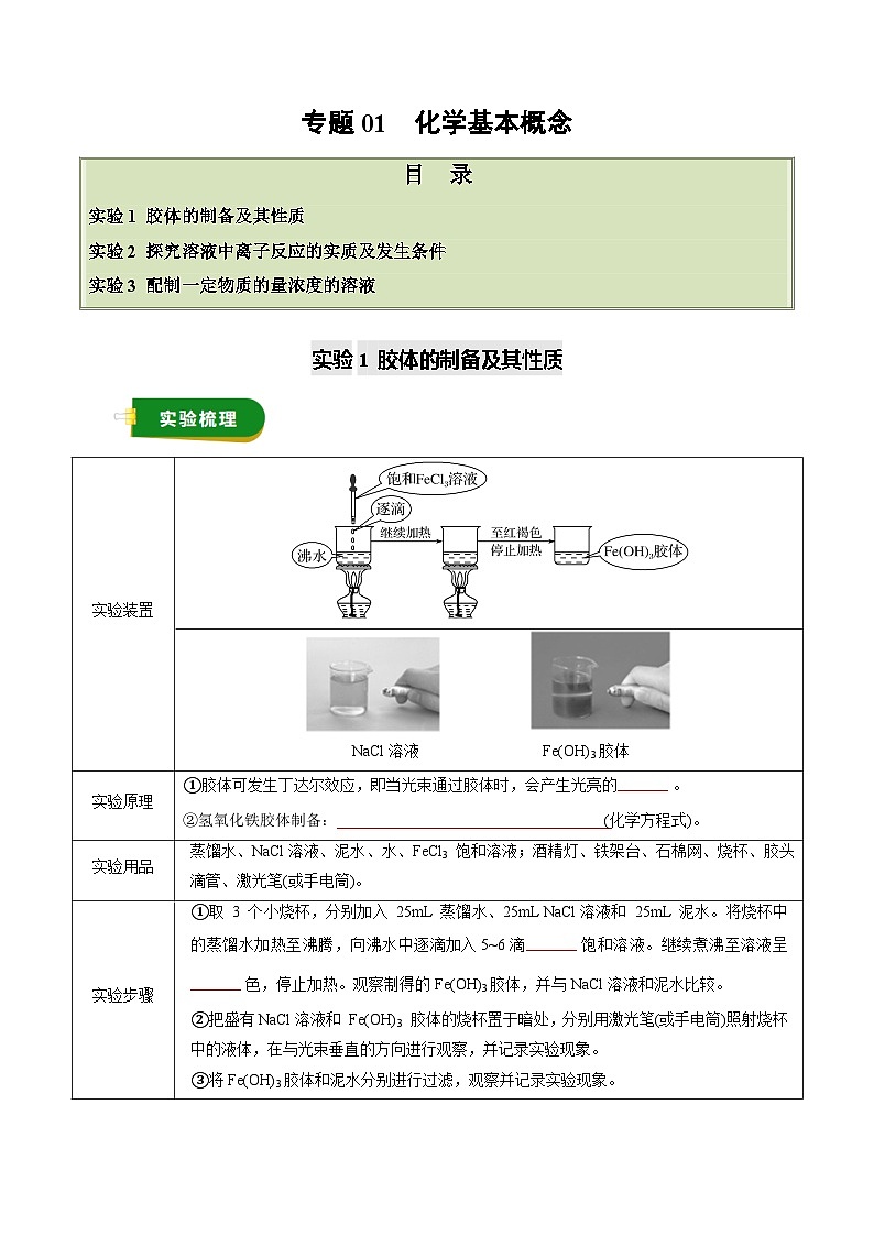 高考化学一轮复习讲义-化学基本概念（原卷版）第1页