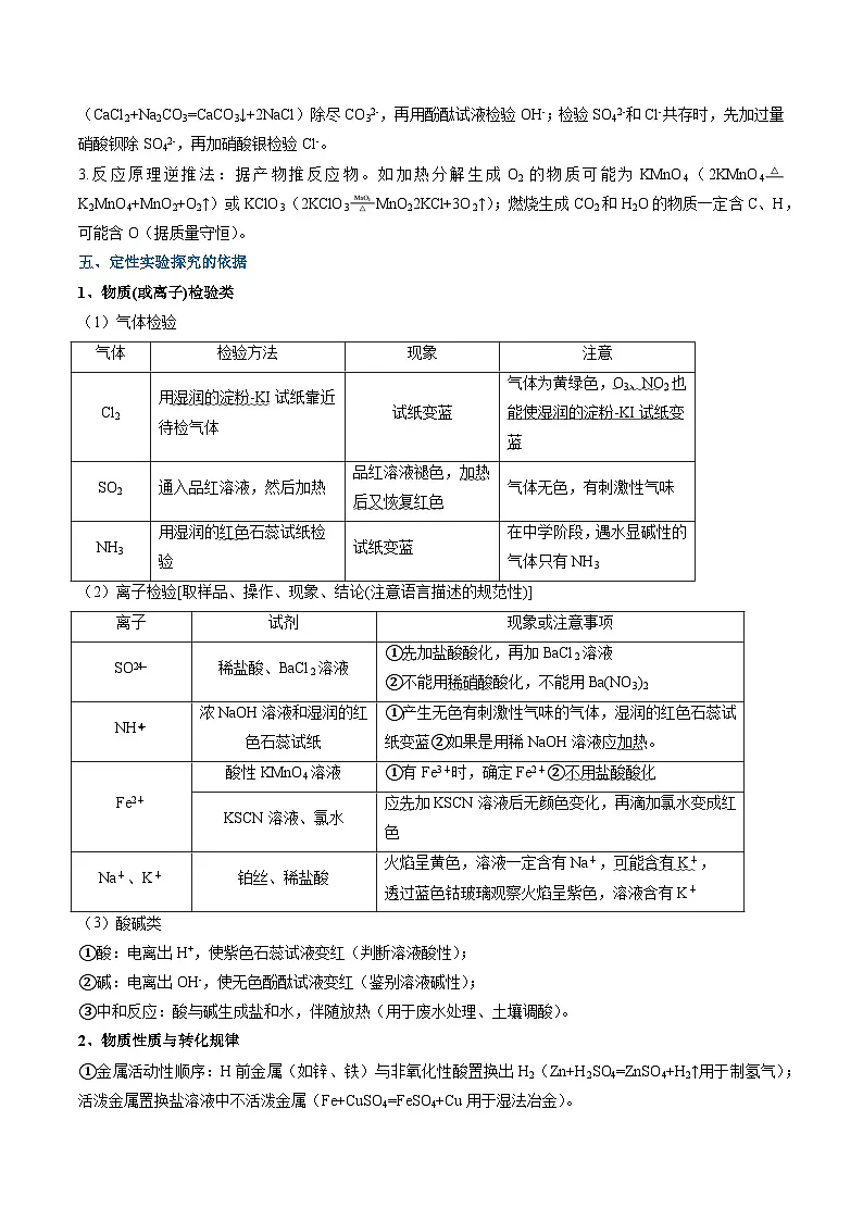 高考化学一轮复习讲义-定性探究（原卷版）第3页