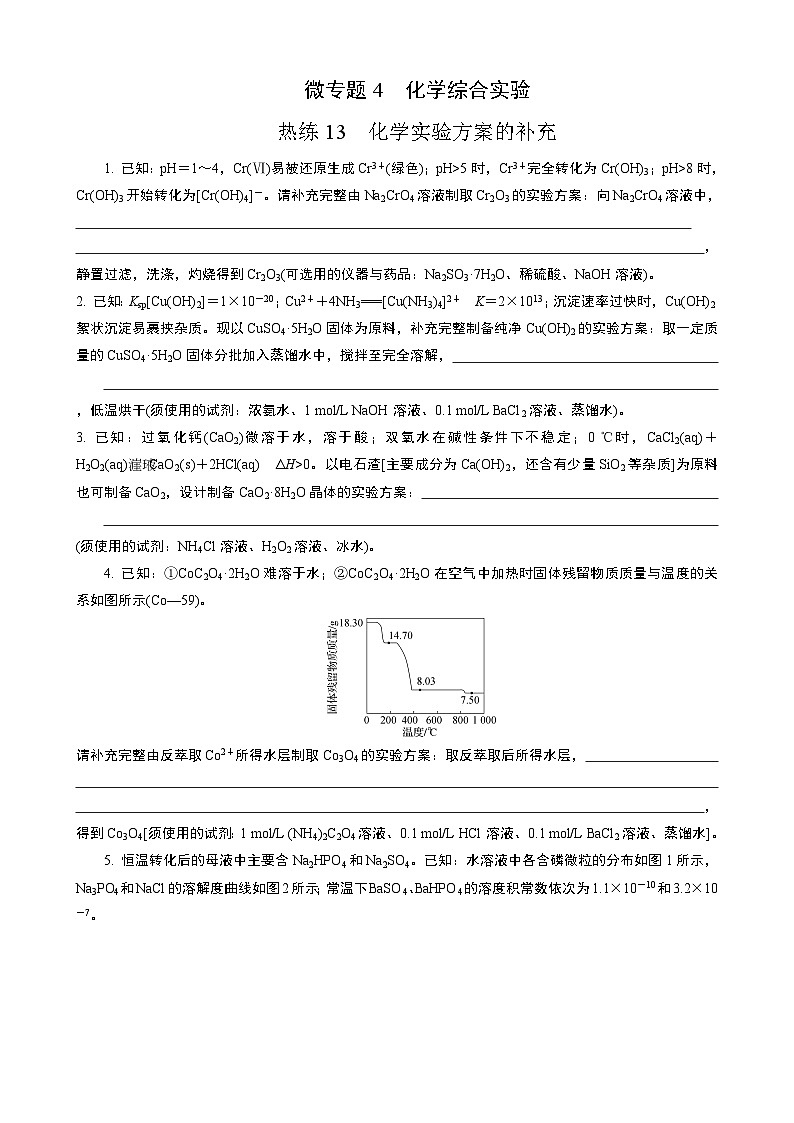 微专题4　热练13　化学实验方案的补充  (学生版+教师版）2026届高考化学二轮复习第1页