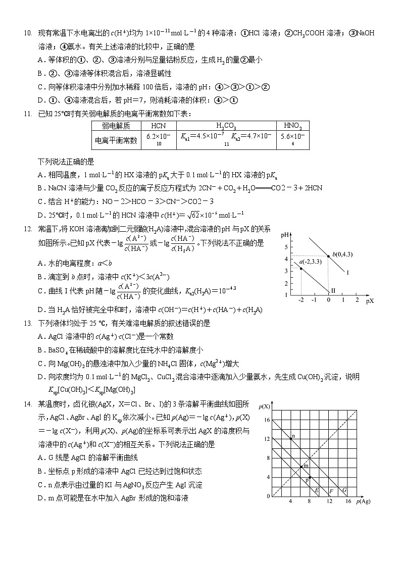 高二化学试题（文字版第3页