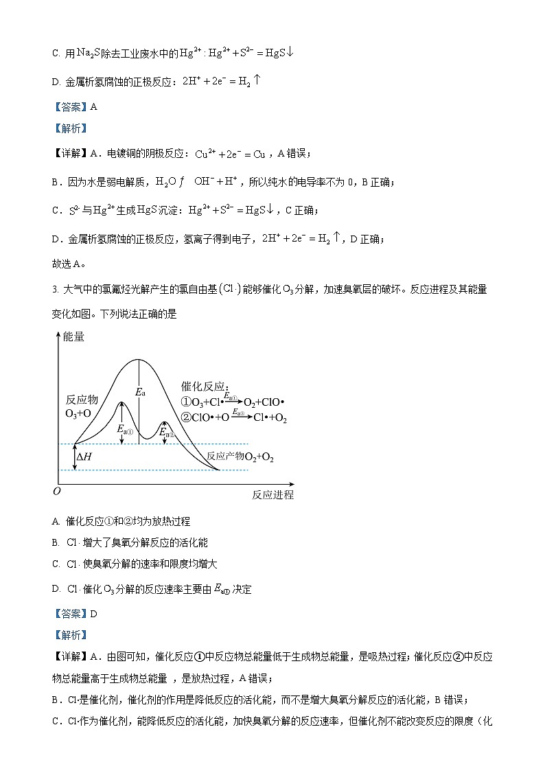 北京市海淀区高二上学期期末化学试题（解析版）-A4第2页
