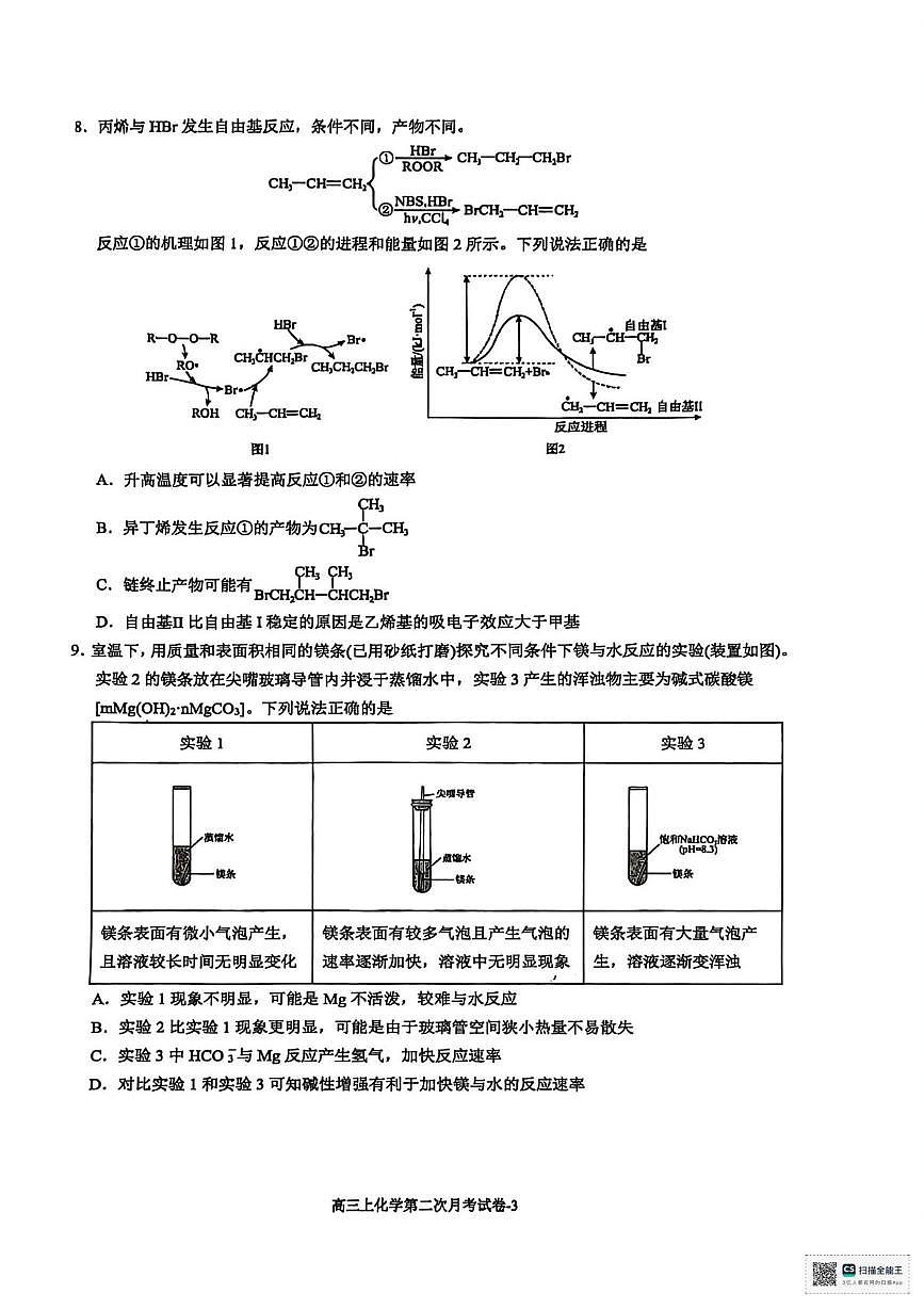 福建省厦门双十中学2025-2026学年高三上学期12月月考化学试题第3页