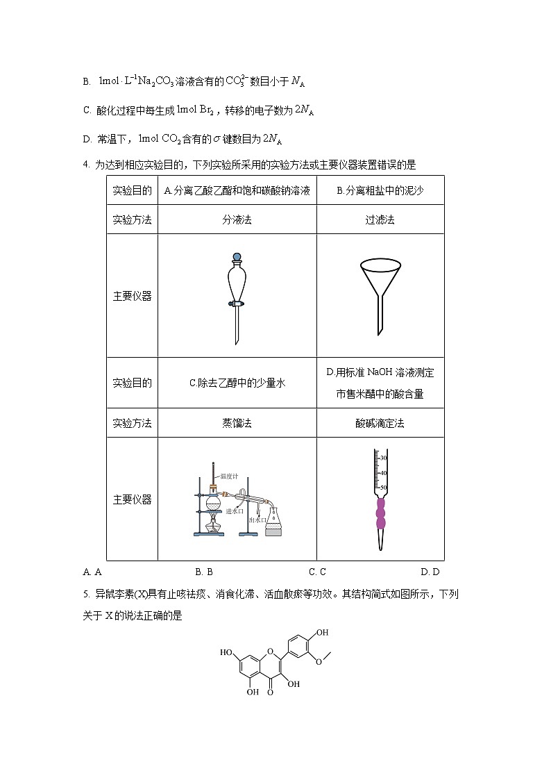 广西贵港市2026届高三上学期11月联合调研化学试卷（学生版）第2页