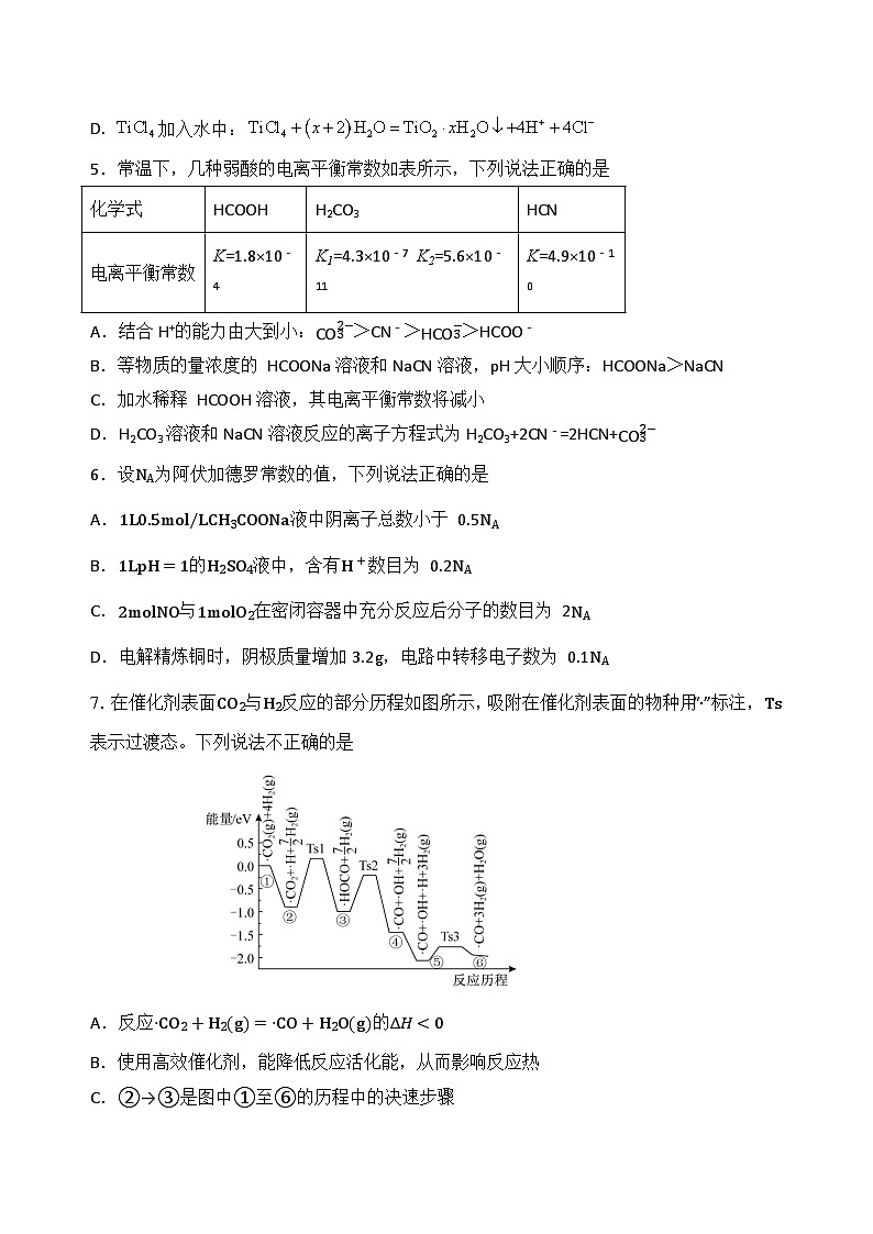 高二12月月考（化学）试卷第2页