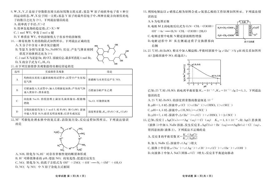 湖北省衡水金卷2026届高三年级上学期12月阶段性测试化学试卷（含答案）第2页
