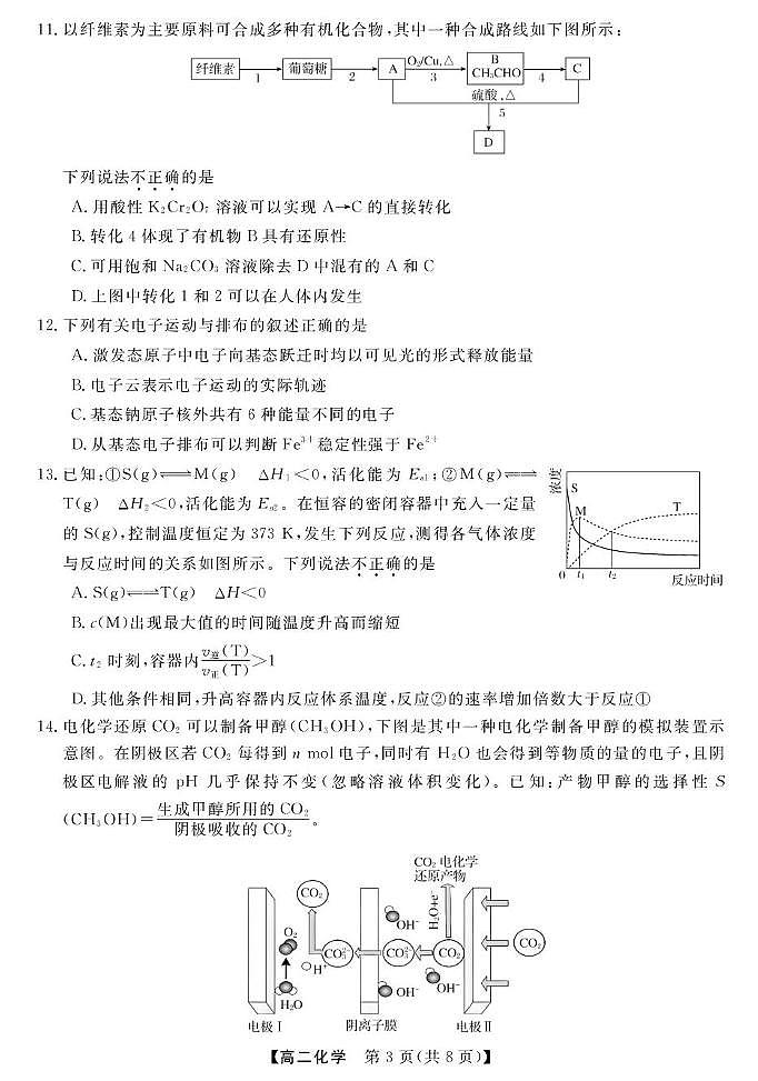 化学--浙江强基联盟2025年12月高二联考第3页