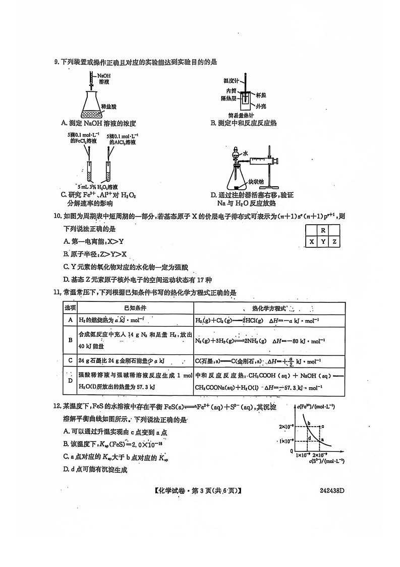 云南省普洱市2023-2024学年高二上学期期末统测 化学试卷第3页