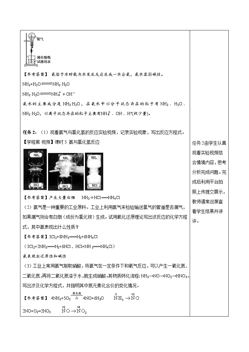 5.2.2 氨和铵盐（学案）-高中化学人教版（2019）必修二第2页