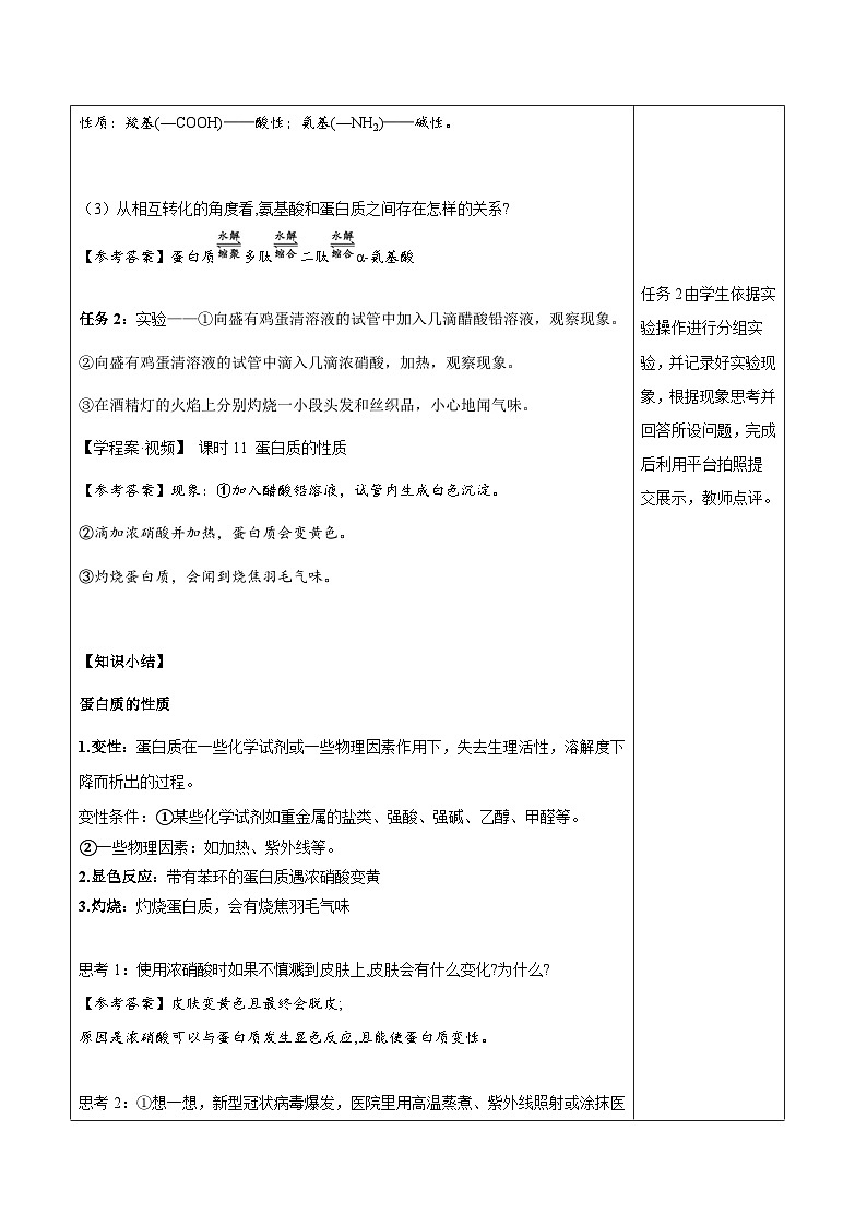 7.4.2 蛋白质和油脂（学案）-高中化学人教版（2019）必修二第2页