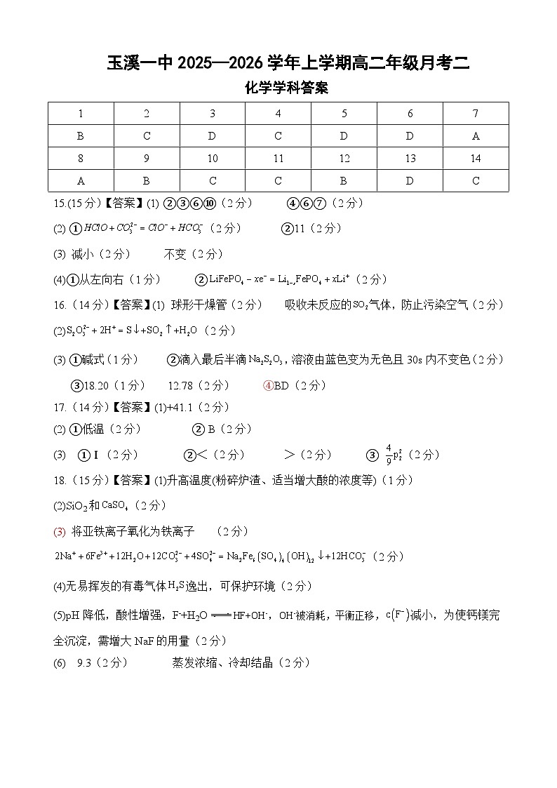 高二上月考2答案第1页