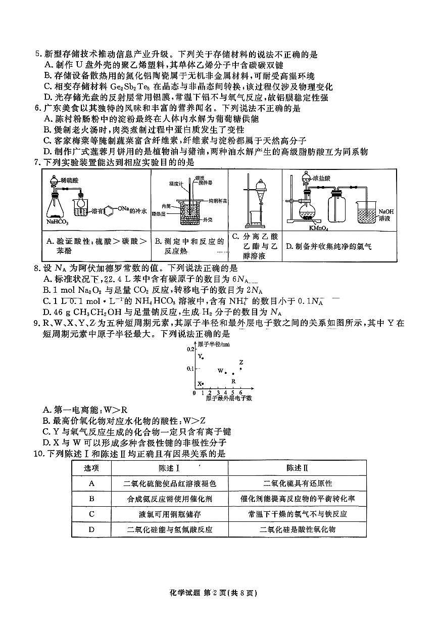 化学-广东省衡水金卷2026届高三上学期12月联考试卷及答案第2页