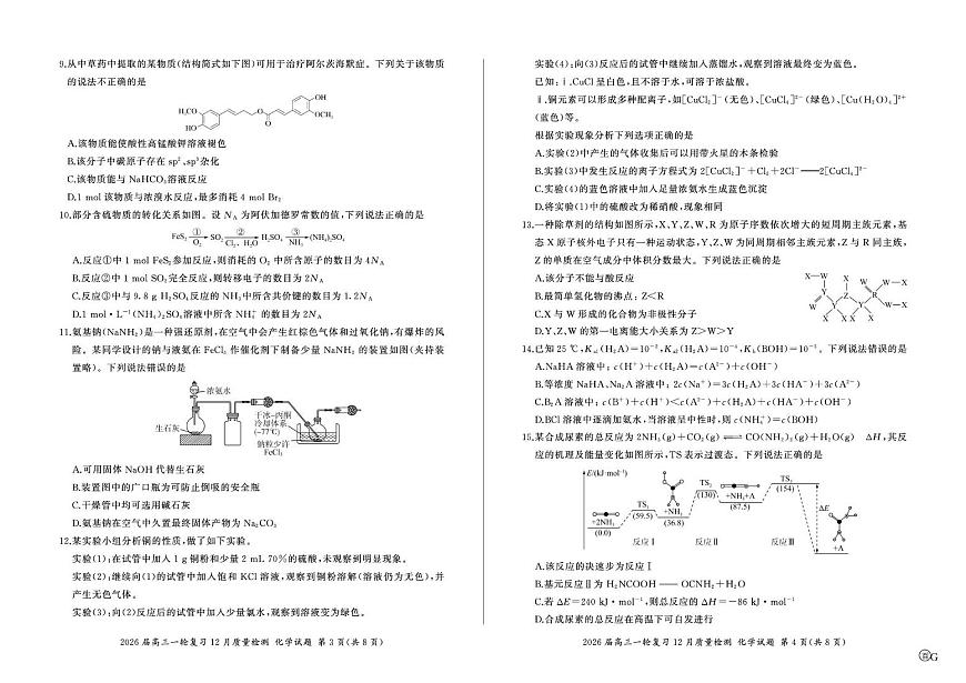 广东百师联盟2026届高三上学期一轮复习12月阶段检测化学试题第2页