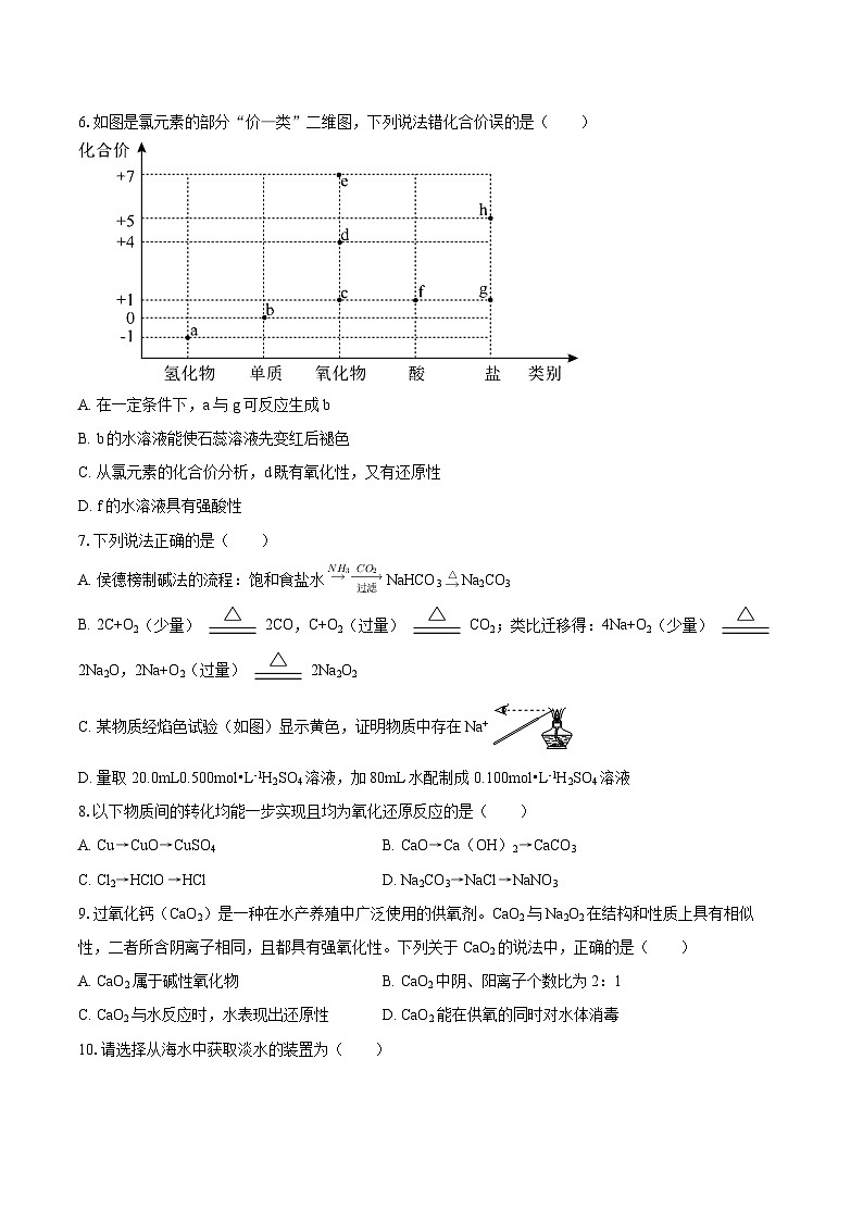 2024-2025学年新疆乌鲁木齐市米东区三校联考高一（上）期末化学试卷-自定义类型第2页