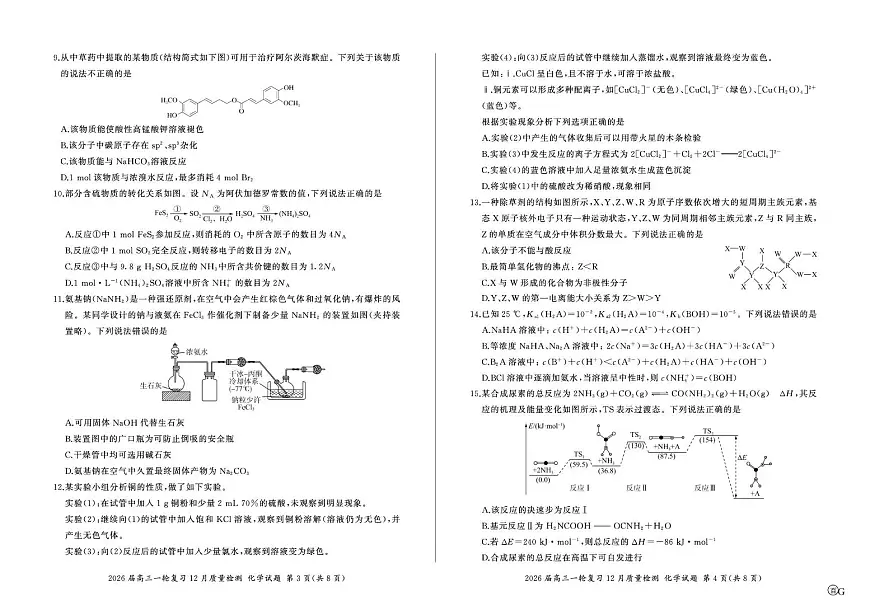 广东百师联盟2026届高三上学期一轮复习12月阶段检测化学试题第2页