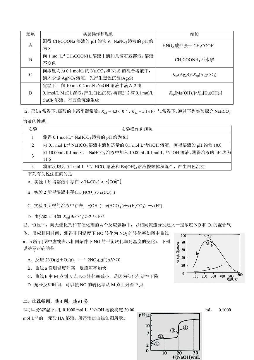 江苏省扬州市邗江区2025-2026学年高二上学期期中考试 化学 Word版含答案第3页