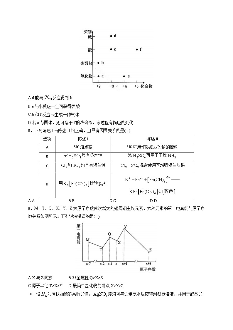 广东省2026届高三上学期12月第二次调研考试 化学 Word版含解析第3页