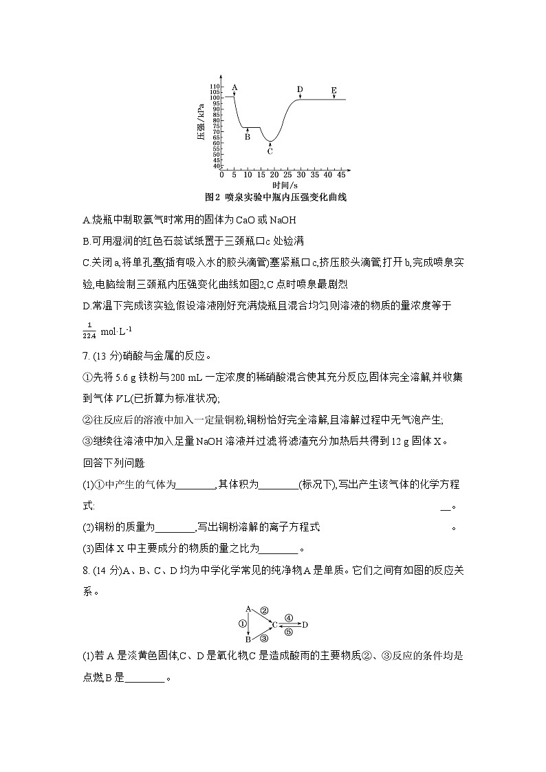 高一化学（人教版必修二）试题综合提能强训（二）氮及其化合物融通练（Word版附解析）第3页