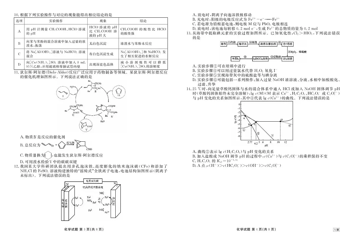 贵州省2026届高三上学期12月阶段性自测化学第2页