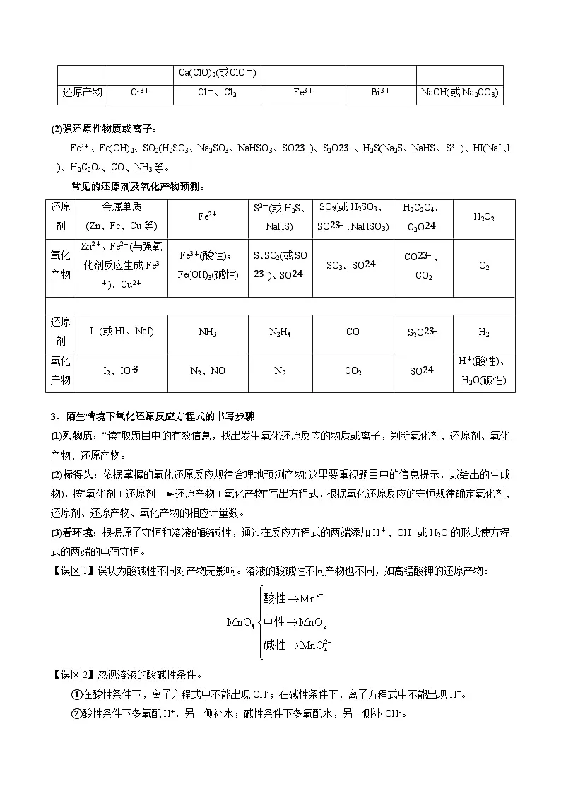 陌生氧化还原反应方程式的书写（讲义+练习、解析版）-备战2026年高考化学一轮精讲精练复习讲义第2页