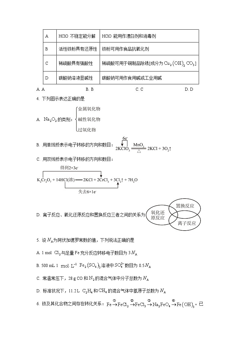 2025-2026学年河南省部分重点中学高一上学期12月大联考化学试卷（学生版）第2页