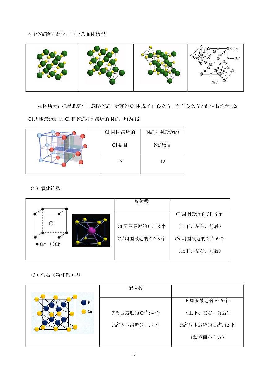 2026届高考化学一轮疑难杂症：晶体中的配位数练习含答案第2页