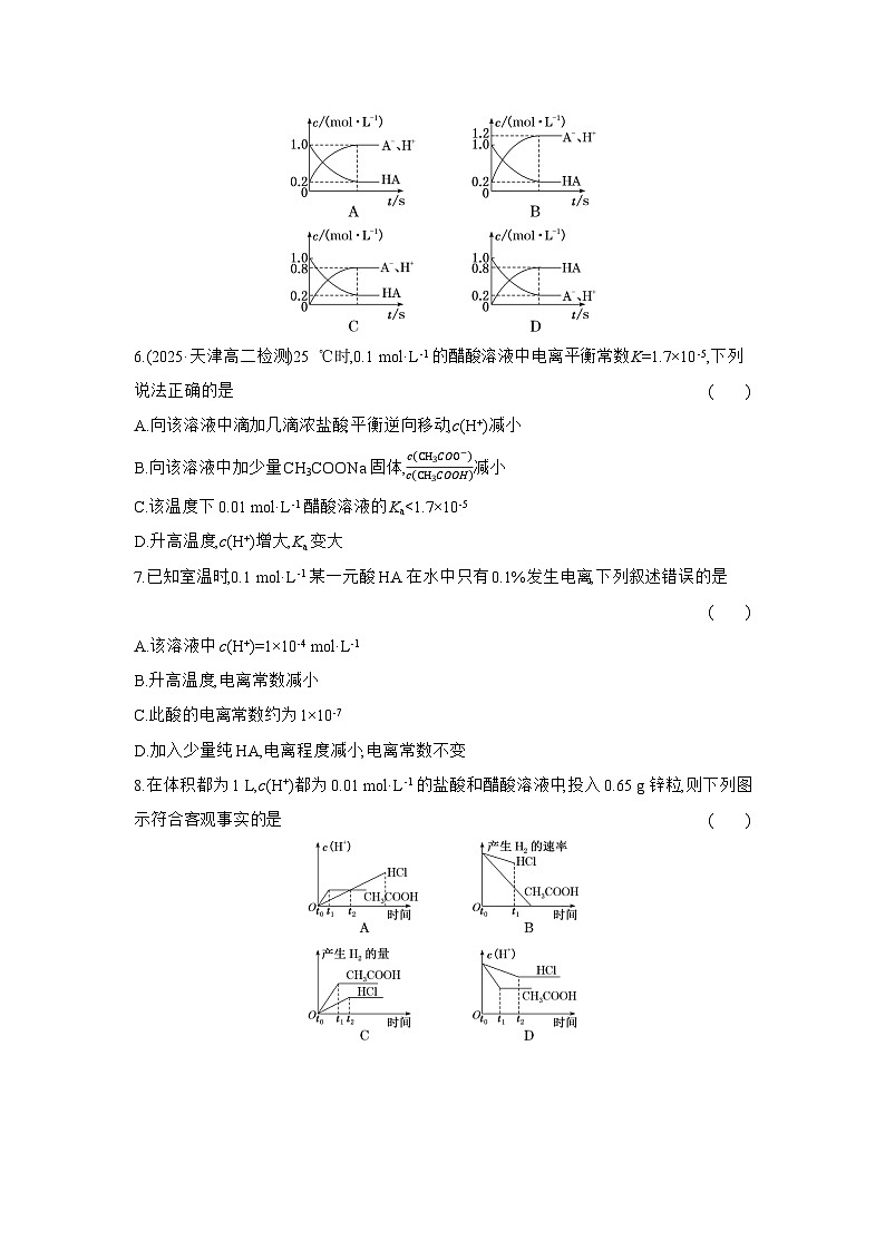 高二化学（人教版选择性必修一）试题课时跟踪检测3.1.2电离平衡常数（Word版附解析）第2页