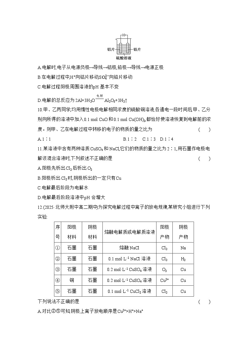 高二化学（人教版选择性必修一）试题课时跟踪检测4.2.1电解原理（Word版附解析）第3页
