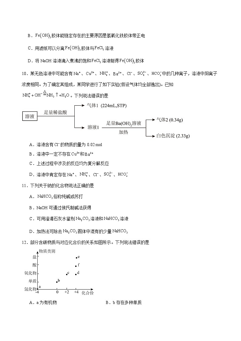 山东省青岛市四区联考2025-2026学年高一上学期期中考试化学试题（Word版附答案）第3页