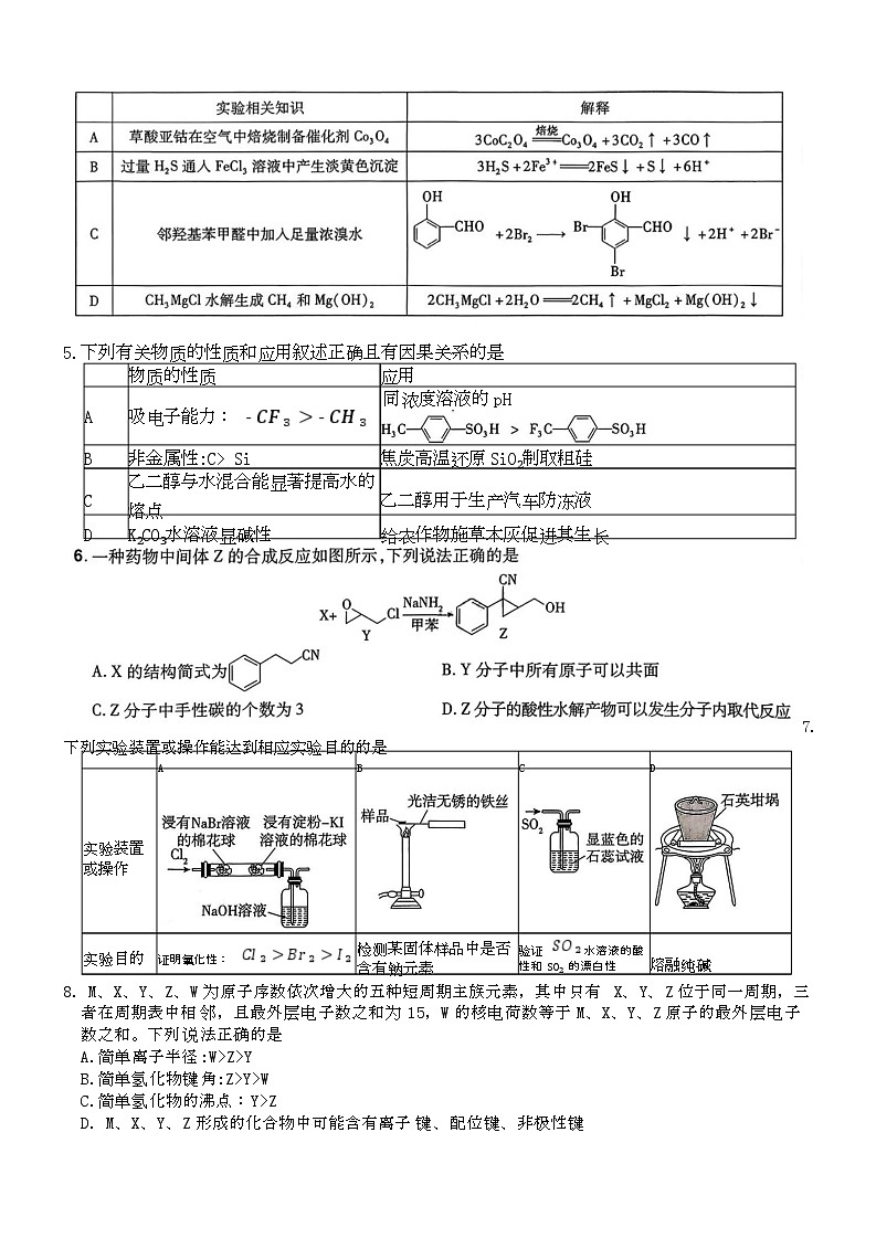 河北省唐县第一中学2025-2026学年高三上学期模拟考试化学试题（高考模拟）第2页