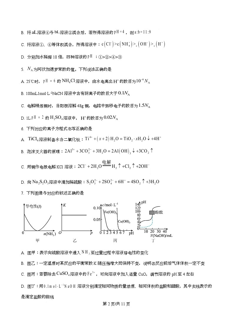 四川省自贡市荣县中学2025-2026学年高二上学期期中考试化学试题（原卷版）第2页