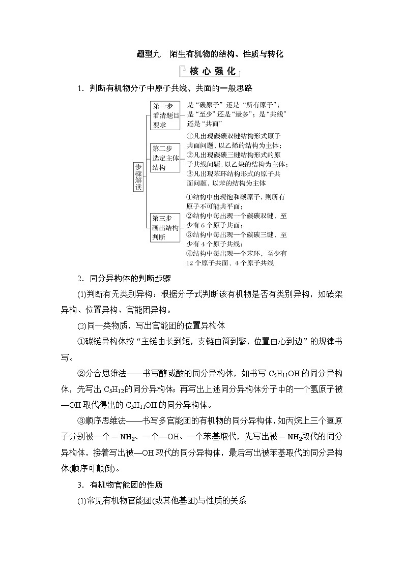 新高考化学一轮复习09 题型九　陌生有机物的结构、性质与转化练习第1页