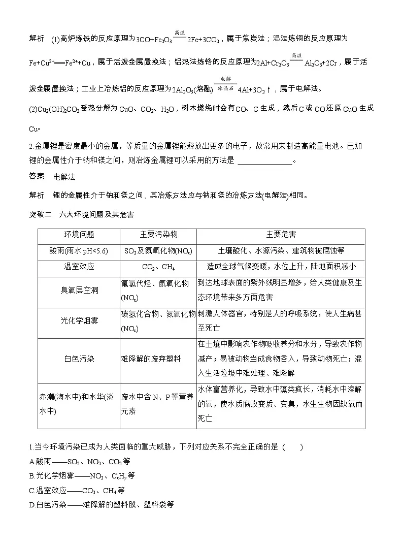 25-26学年高中化学人教版必修第二册教案：第八章 章末整合 重点突破（含答案）第3页