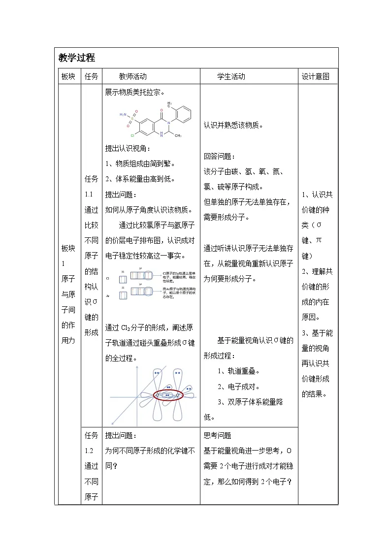 人教版高中化学选修2 物质结构与性质第2章 全章复习表格式教案第3页