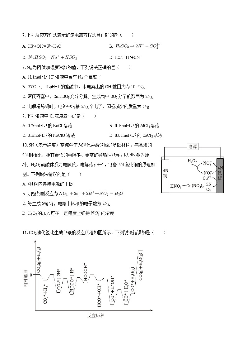 2025-2026学年河北省保定市高二（上）期中化学试卷-自定义类型第2页