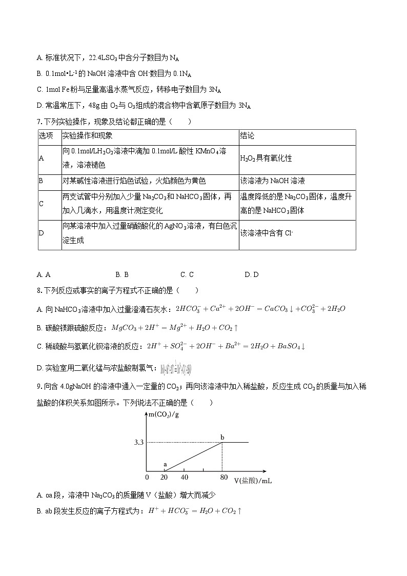 2025-2026学年天津市滨海新区塘沽一中高一（上）月考化学试卷（12月份）-自定义类型第2页