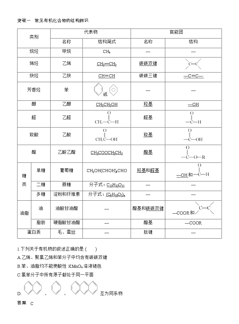 25-26学年高中化学人教版必修第二册教案：第七章 章末整合 重点突破（含答案）第2页