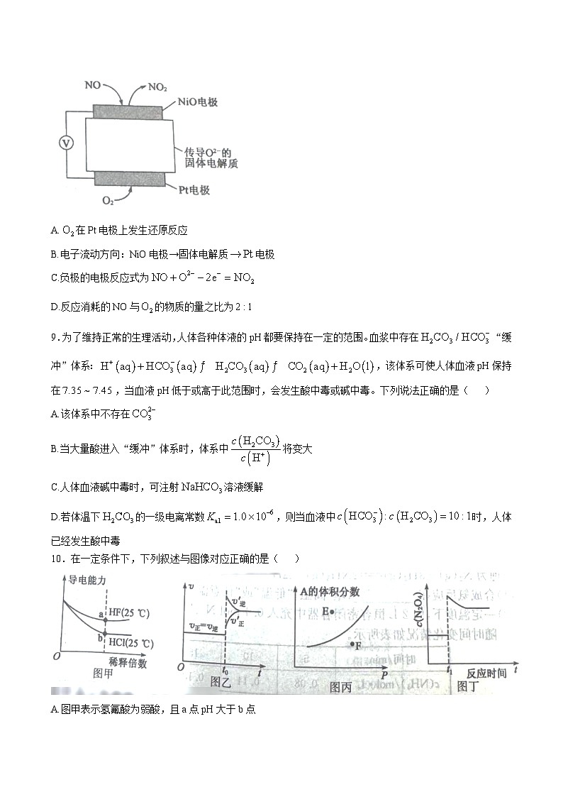山西省吕梁市2025-2026学年高二上学期12月冲刺考化学试卷（Word版附解析）第3页