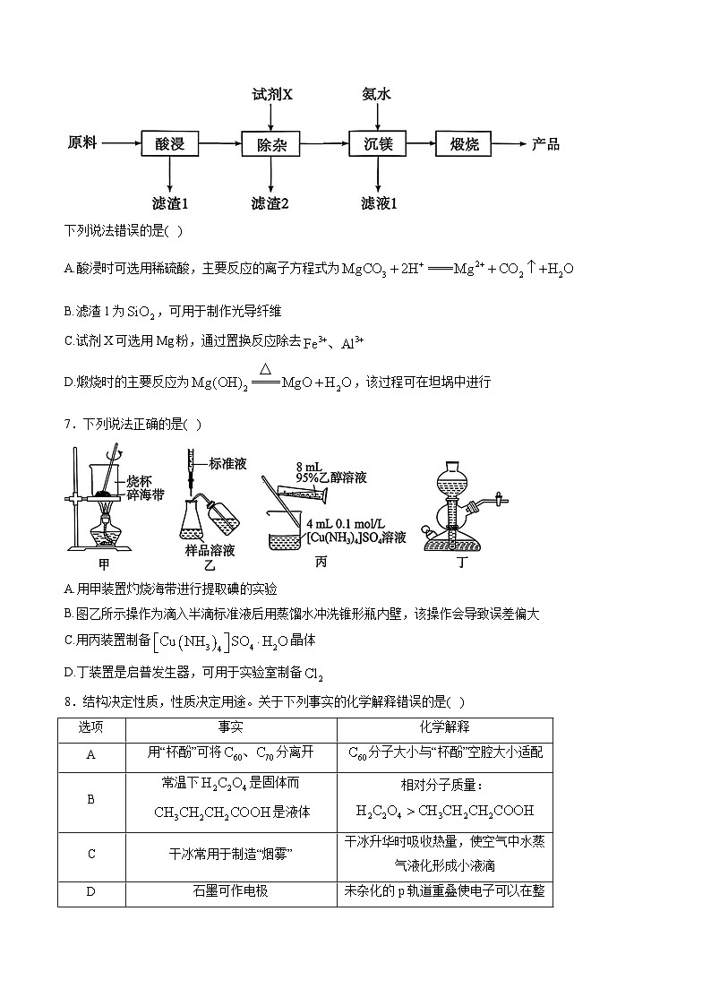 （山西）T8联考暨“五市十校”教学联盟2026届高三上学期12月检测训练化学试卷（含解析）第3页