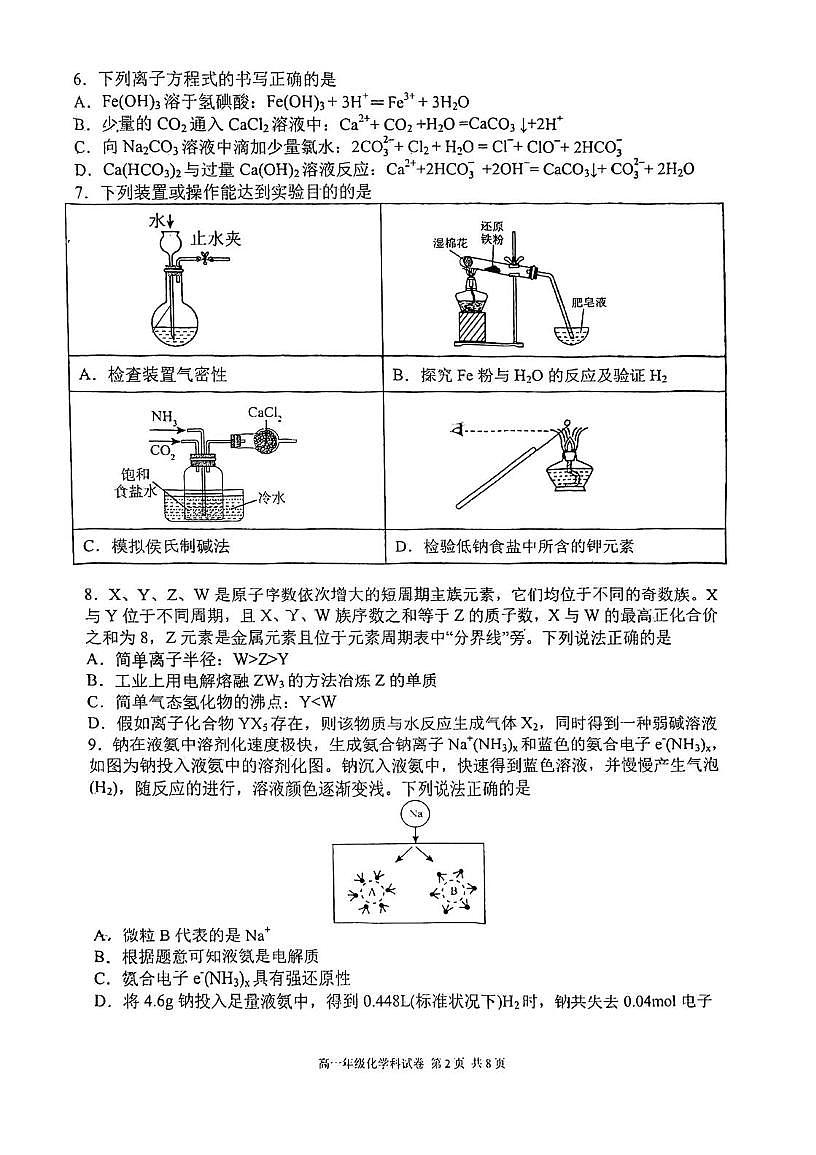 辽宁省沈阳市东北育才学校2025-2026学年高一上学期期末考试化学试卷第2页