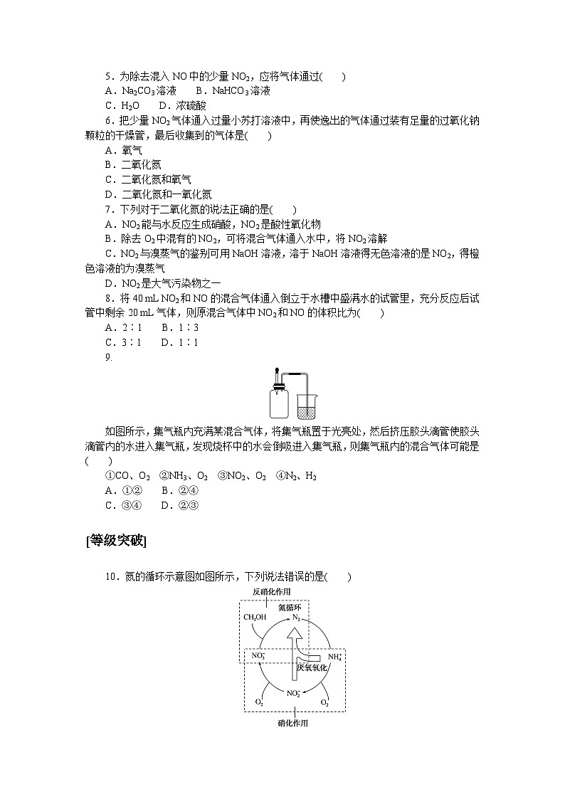 高一化学必修第二册（2019人教版）课时作业4氮气与氮的固定　一氧化氮和二氧化氮（含答案）第2页