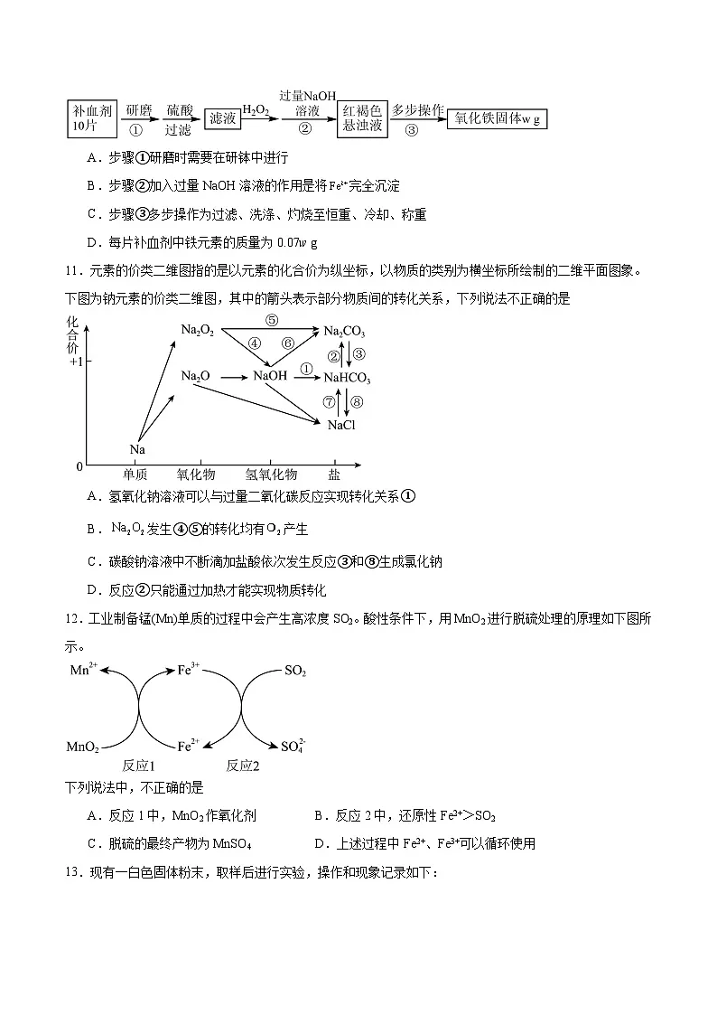 陕西省渭南市重点高中2025-2026学年高一上学期1月月考试题 化学(含答案）第3页