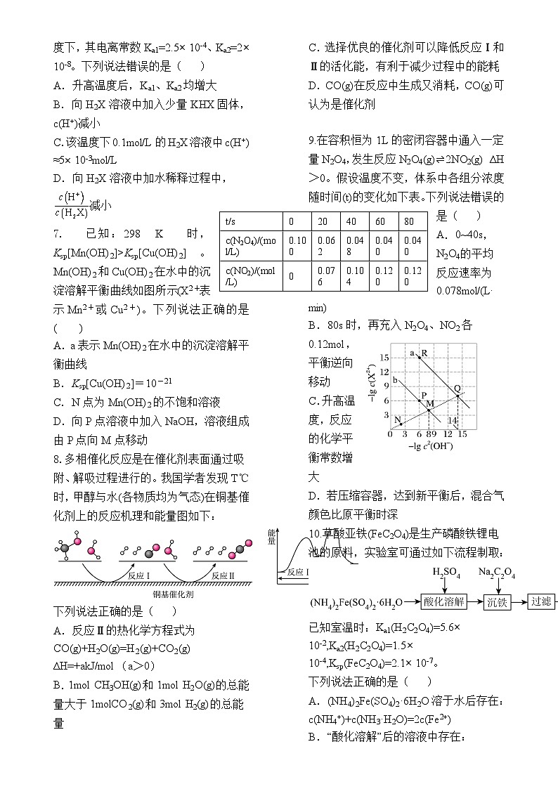 甘肃省张掖市2024-2025学年高二上学期期末联考模拟测试化学试卷-A4第2页